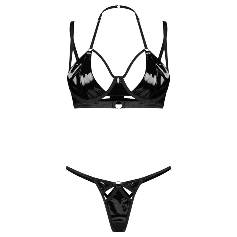 Obsessive Keira Lise - fényes melltartó szett (fekete) 124572 termék bemutató kép