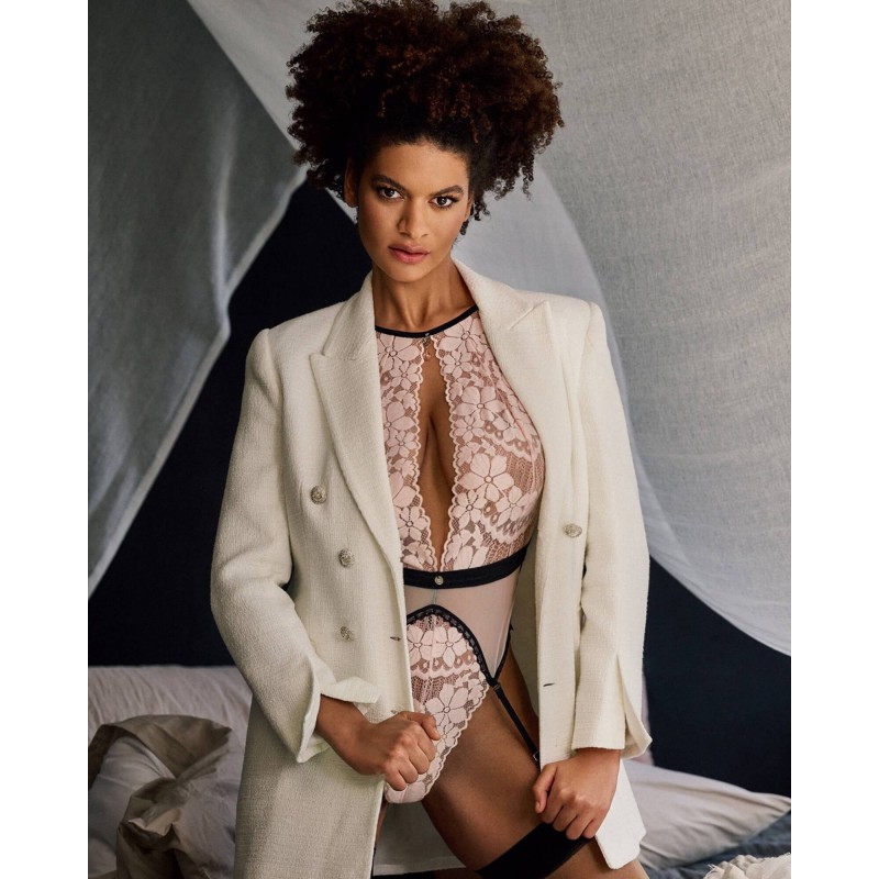 Obsessive Lilines - harisnyatartós body (pink) 62422 termék bemutató kép