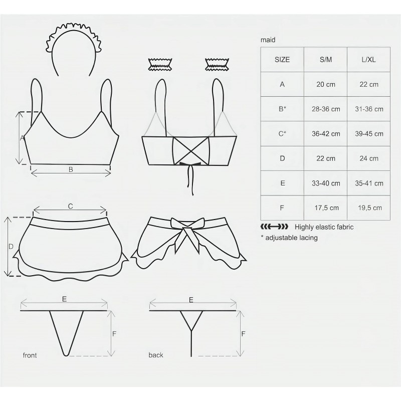 Obsessive Maid - szobalány jelmez szett (6 részes) 104846 termék bemutató kép