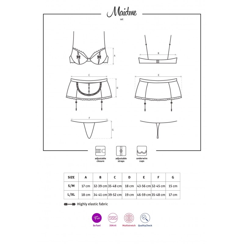 Obsessive Maidme - szobalány jelmez szett (6 részes) 23235 termék bemutató kép