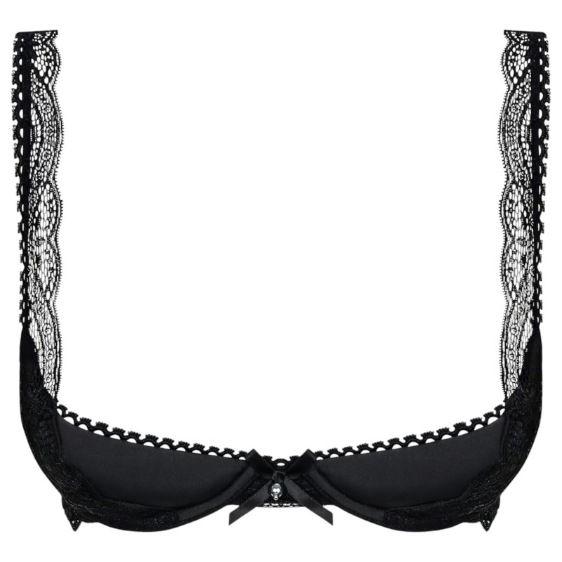 Obsessive Miamor - csipkés push-up melltartó (fekete) 141071 termék bemutató kép