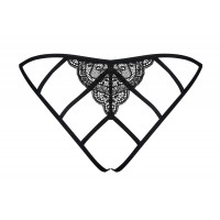 Obsessive Miamor - hálós, nyitott csipke női alsó (fekete) 22046 termék bemutató kép