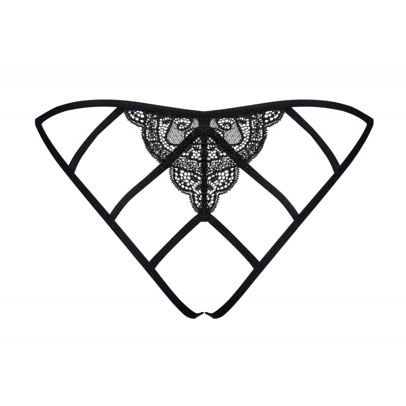Obsessive Miamor - hálós, nyitott csipke női alsó (fekete) 22046 termék bemutató kép