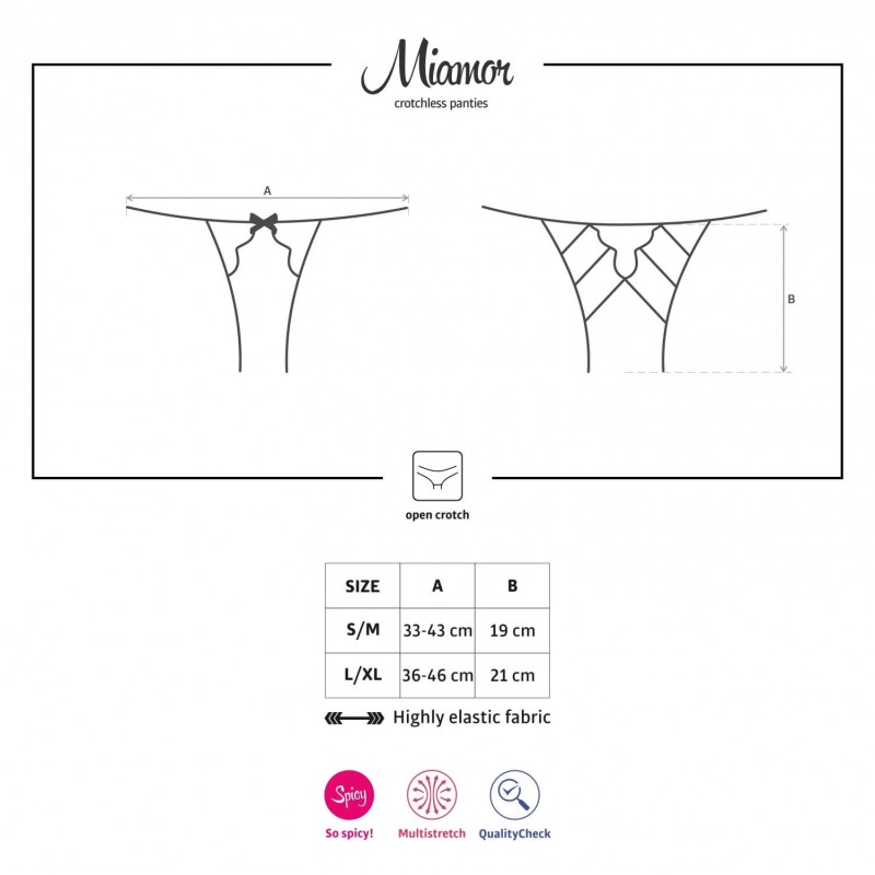 Obsessive Miamor - hálós, nyitott csipke női alsó (fekete) 22047 termék bemutató kép