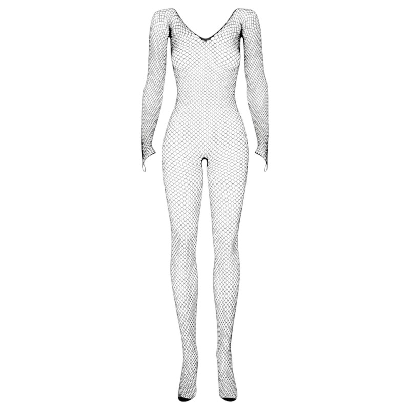 Obsessive N109 - hosszúujjú, nyitott necc overál - fekete (S-L) 115385 termék bemutató kép