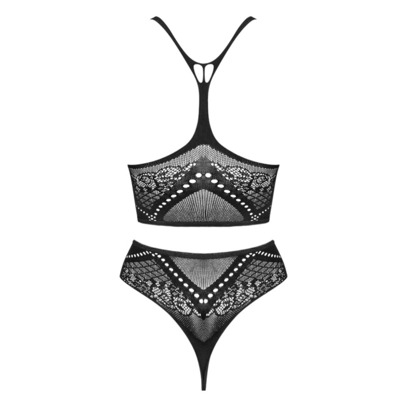 Obsessive K103 - rugalmas, nyitott necc szett (fekete) - S-L 89905 termék bemutató kép