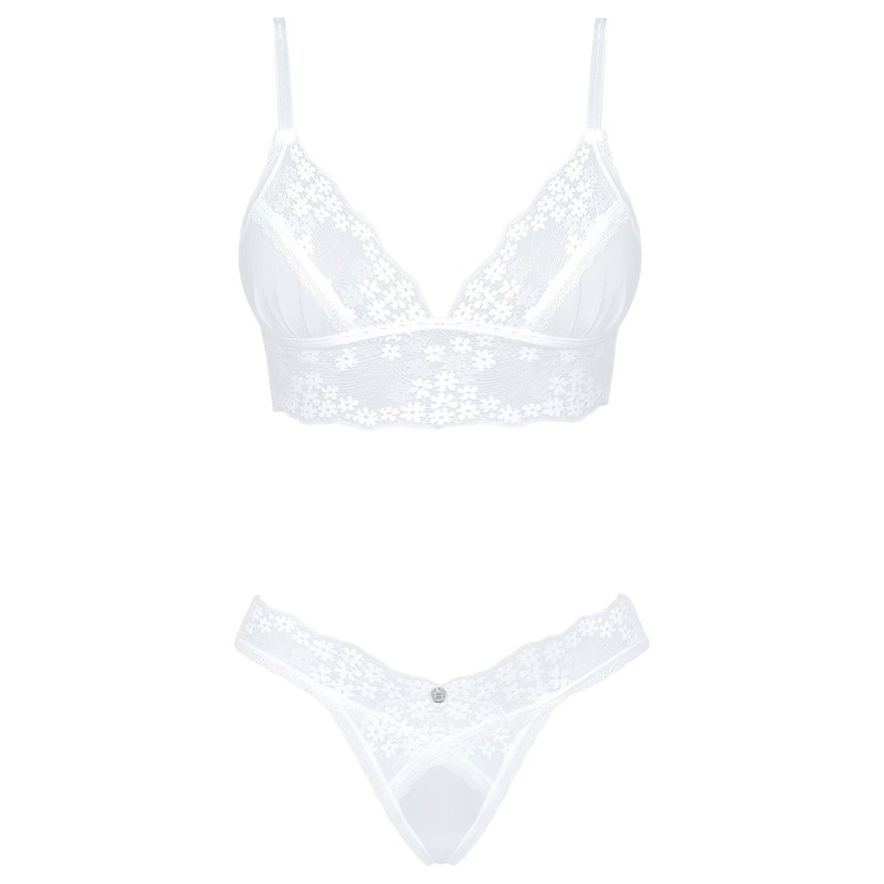 Obsessive Set Heavenlly - csipkés melltartó szett (fehér) 120616 termék bemutató kép