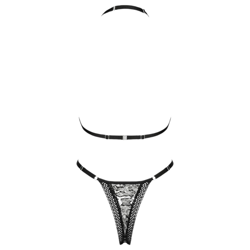 Obsessive Xenita - átlátszó mintás melltartó szett (szürke) 106989 termék bemutató kép