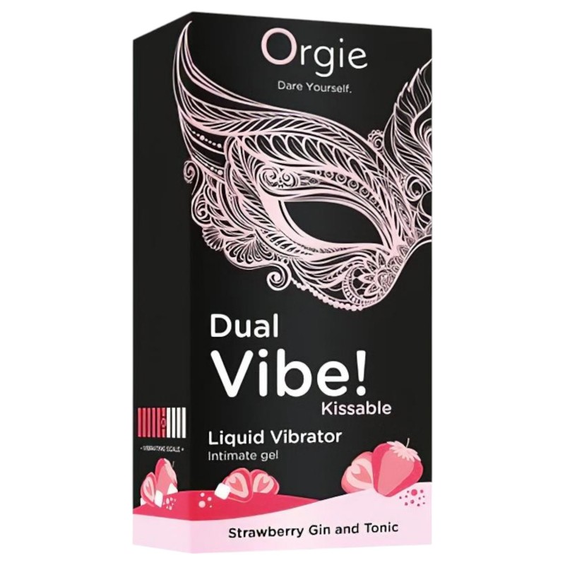 Orgie Dual Vibe - unisex folyékony vibrátor - Eper - Gin Tonic (15ml) 118541 termék bemutató kép