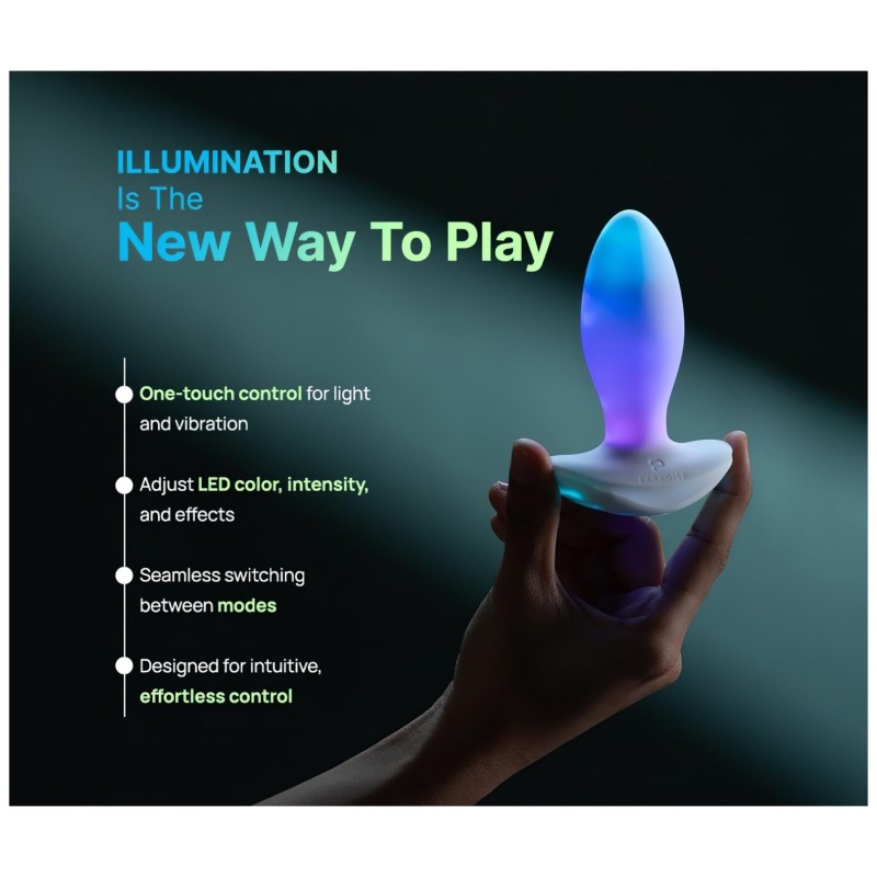 Paradise Illumination - világító vibrációs anál plug (fehér) 150173 termék bemutató kép