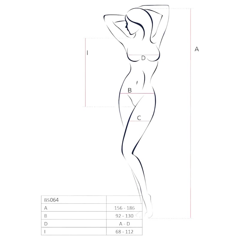 Passion BS064 - nyitott piros necc body (S-L) 153270 termék bemutató kép