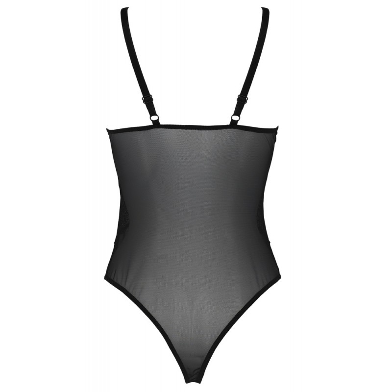Passion Eco Kerria - áttetsző csipkés body (fekete) 59441 termék bemutató kép