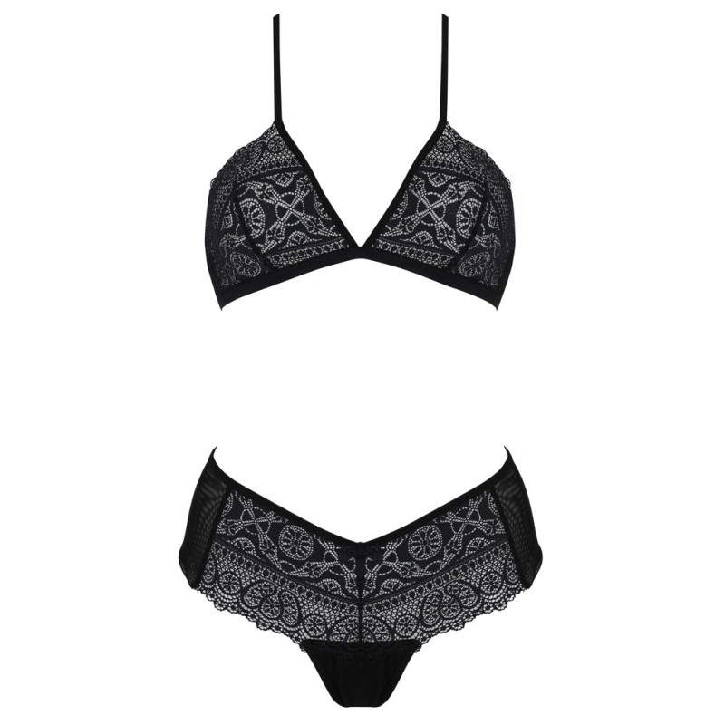 Passion Eco Kerria - csipke bikini szett (fekete) 79439 termék bemutató kép