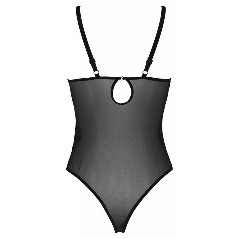 Passion Eco Varella - merevítős, áttetsző body (fekete) 79433 termék bemutató kép