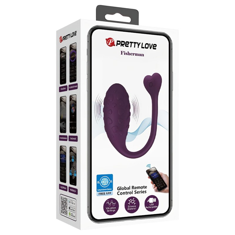 Pretty Love Fisherman - okos vibrációs tojás (lila) 128754 termék bemutató kép