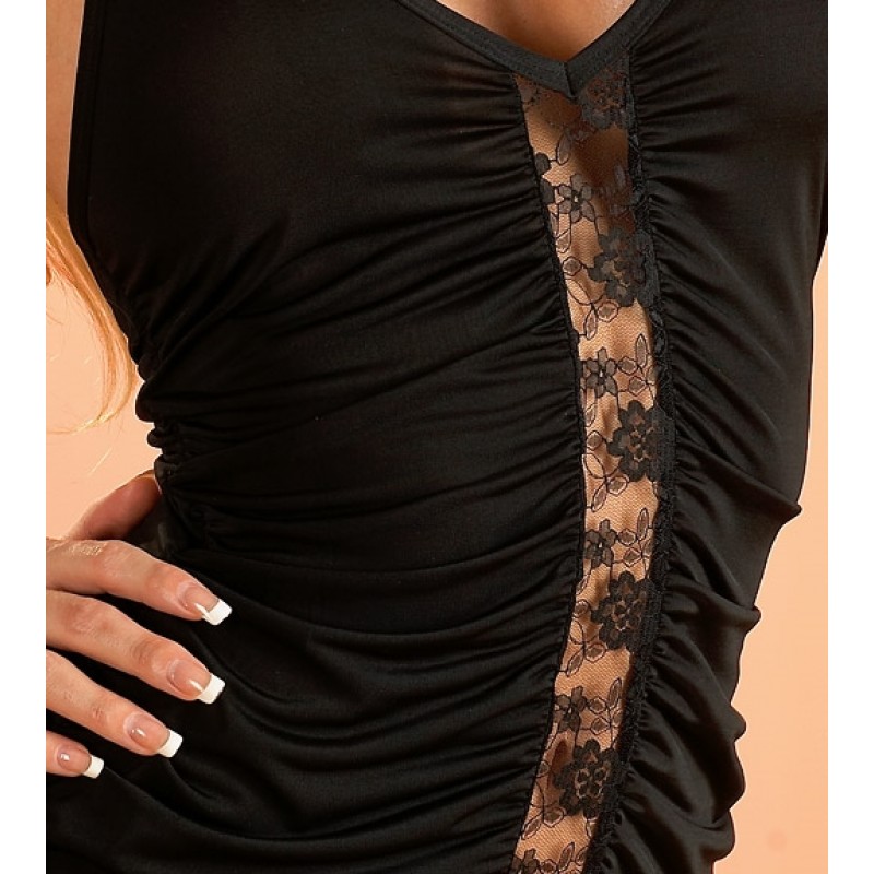 Rafinált miniruha, csipkebetéttel - Red Corner 5475 termék bemutató kép