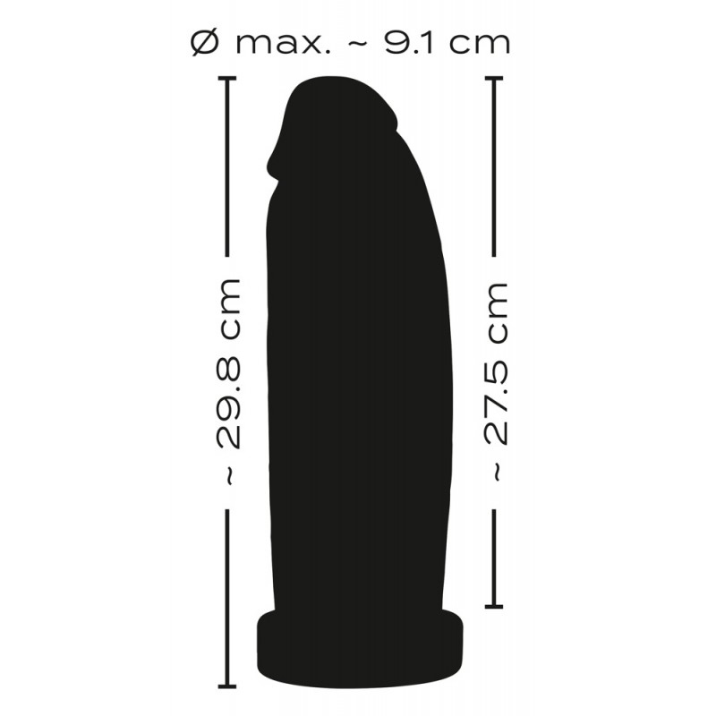 Realistixxx Real Giant - giga dildó - 30 cm (fekete) 93307 termék bemutató kép