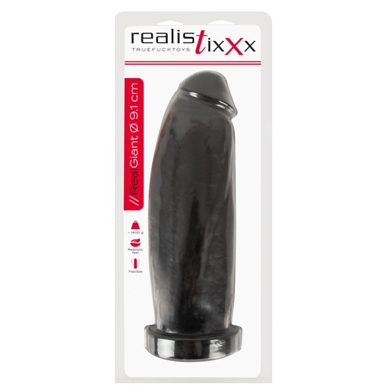 Realistixxx Real Giant - giga dildó - 30 cm (fekete) 93308 termék bemutató kép