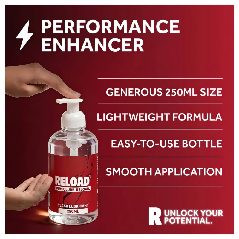 Reload - átlátszó vízbázisú síkosító pumpás flakonban (250ml) 171189 termék bemutató kép