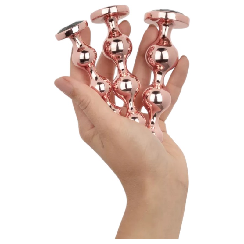 Rosy Gold - anál dildó szett (rózsaarany) 97200 termék bemutató kép