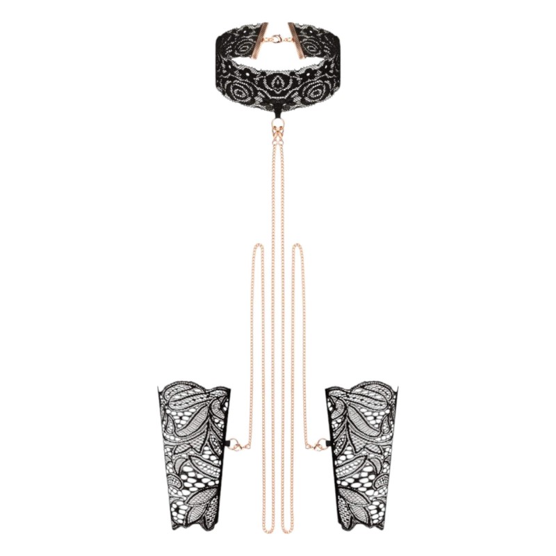 Rosy Gold - nyakörv és csuklópántok (fekete) 96853 termék bemutató kép