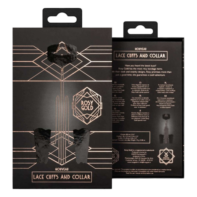 Rosy Gold - nyakörv és csuklópántok (fekete) 96857 termék bemutató kép