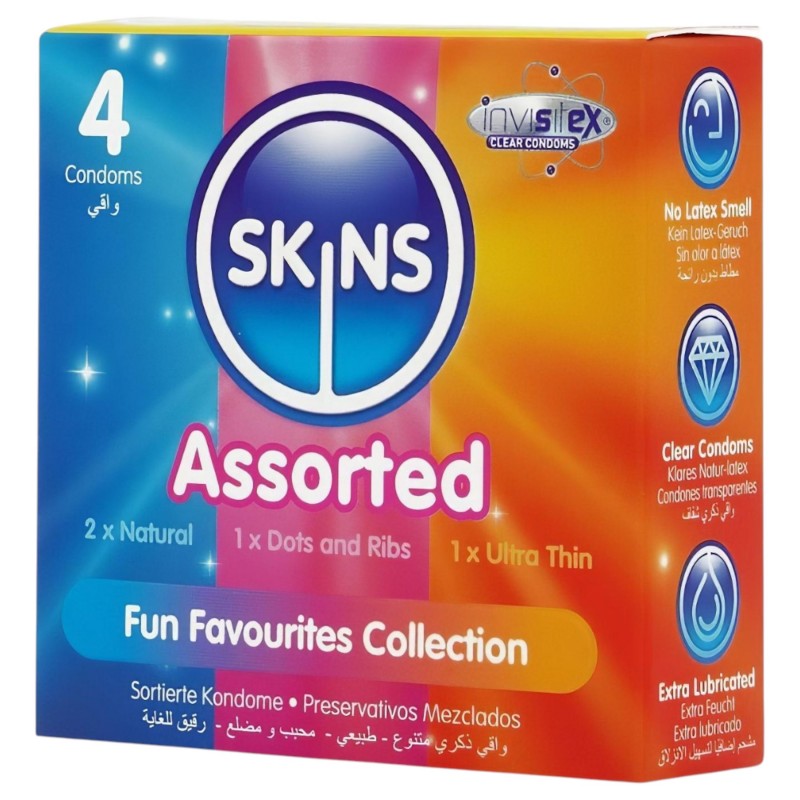 Skins - vegyes óvszer - pontozott, natural, extra vékony (4 db) 147791 termék bemutató kép