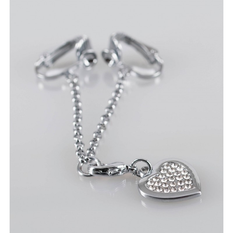 Strasszos szíves intim ékszer (ezüst) 17499 termék bemutató kép