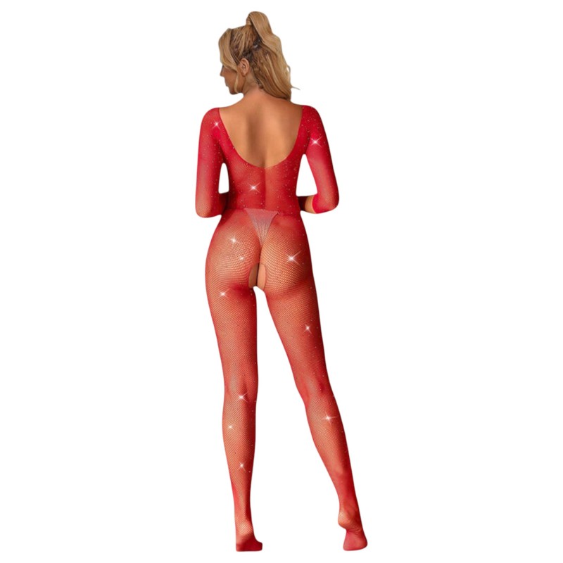 Subblime 952419 - csillogó strasszos overál - (piros) -S-L 115220 termék bemutató kép