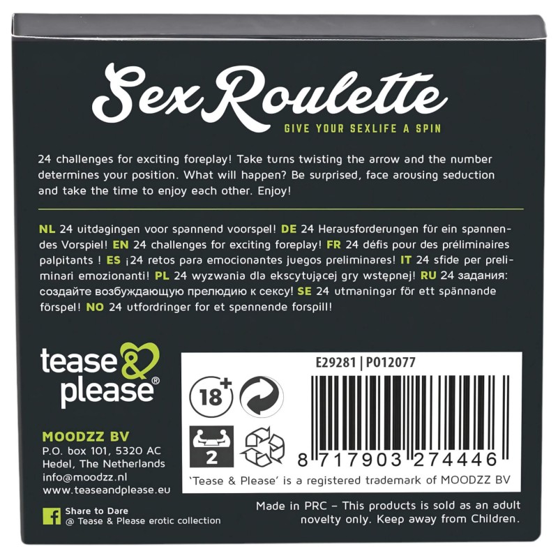 tease & please - Sex Roulette Foreplay – Rulett Társasjáték Pároknak 137342 termék bemutató kép