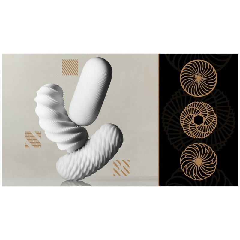 TENGA 3Dx Spiral - spirál mintás maszturbátor (fehér) 148444 termék bemutató kép