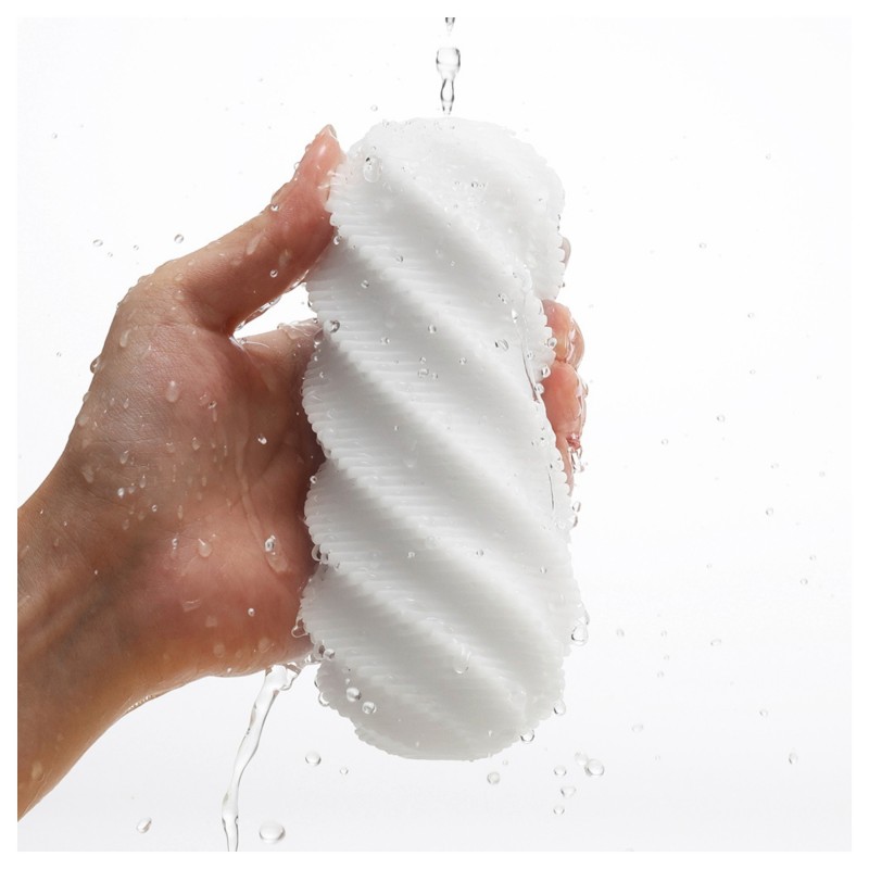 TENGA 3Dx Spiral - spirál mintás maszturbátor (fehér) 148445 termék bemutató kép