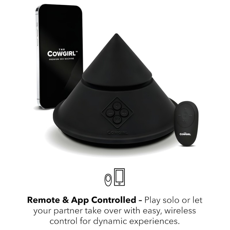 The Cowgirl Cone - okos szexgép különböző feltétekkel (fekete) 139455 termék bemutató kép
