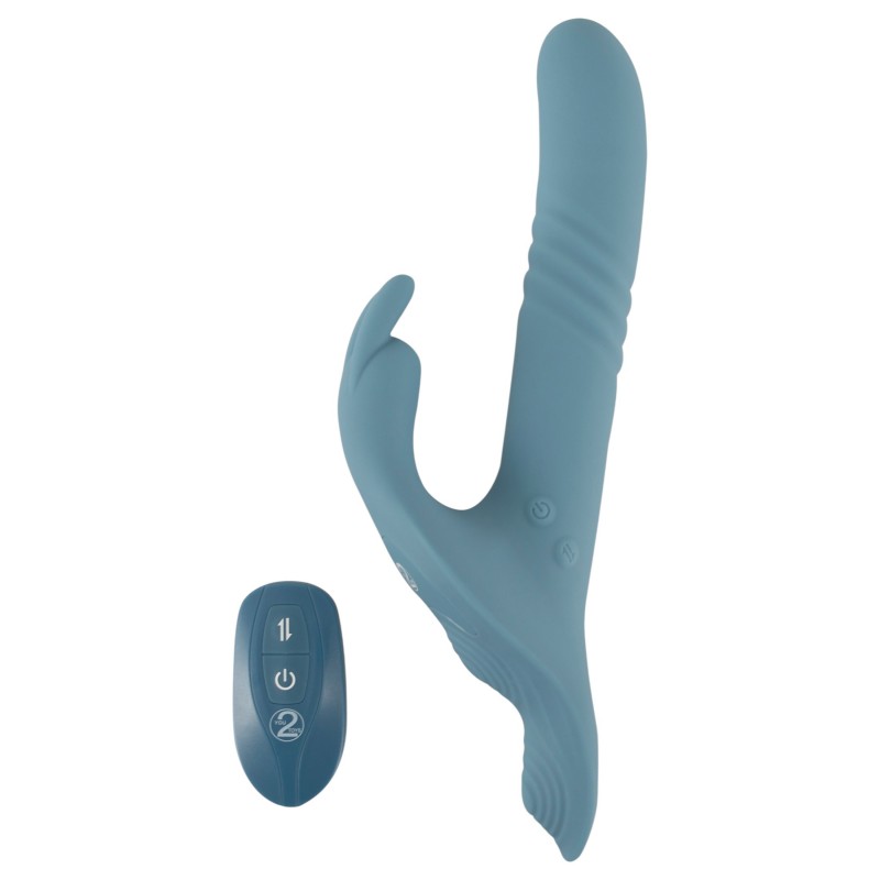You2Toys - 3 részes felcsatolható nyuszis lökővibrátor távirányítóval (kék) 145047 termék bemutató kép