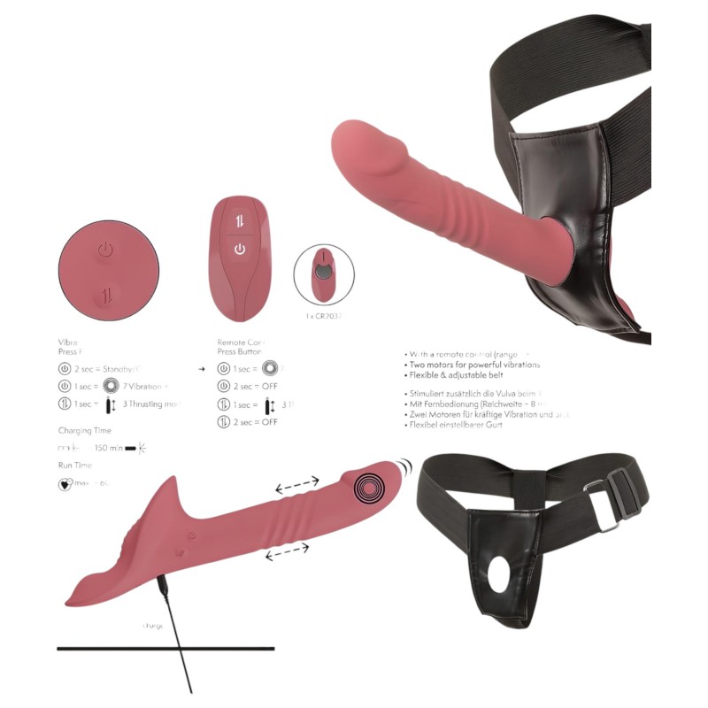 You2Toys - felcsatolható vibrátor szett (piros) 100065 termék bemutató kép