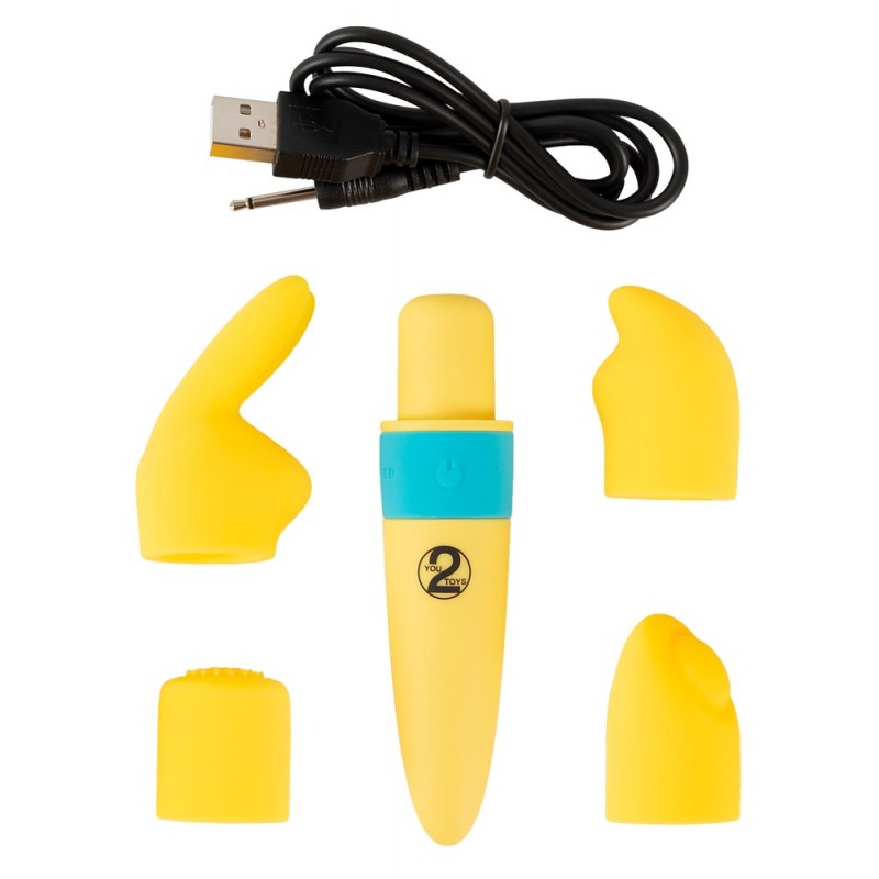 You2Toys - Pocket Power - akkus vibrátor szett - sárga (5 részes) 60165 termék bemutató kép