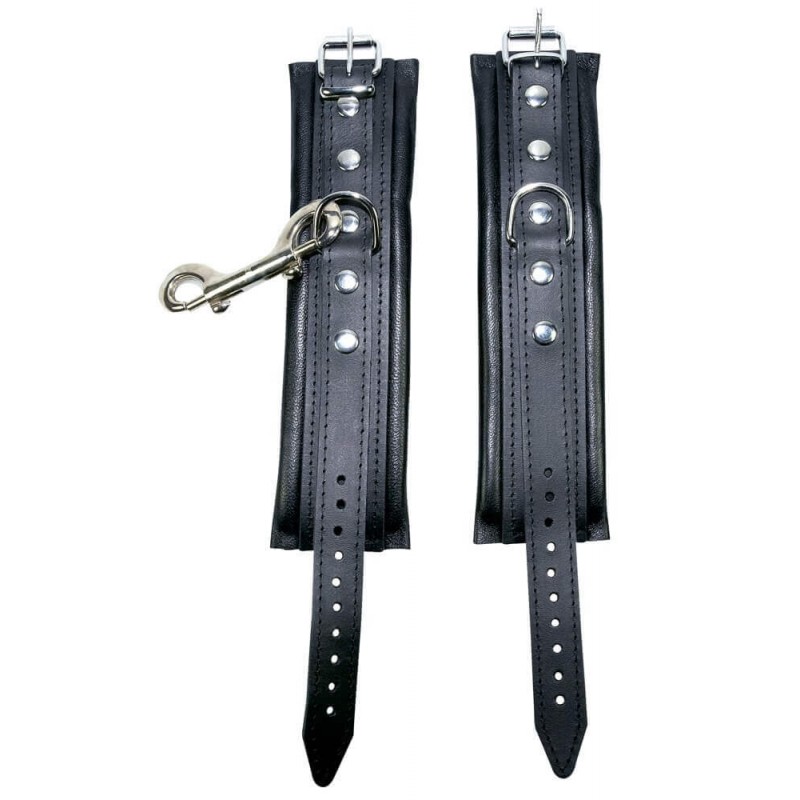 ZADO - bőr csukló bilincs és karabiner (fekete) 87583 termék bemutató kép