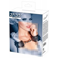 ZADO - bőr csuklóbilincs és karabiner (fekete) 78525 termék bemutató kép